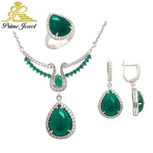 Gümüş zirkon taşlı set